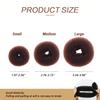 AnHua 3PCS(1Large+1Middle+1Small) Women Lady Girls Hair Bun Maker Styler Rings Donut Buns Doughnut Shaper Shaping Tool Chignon Former Hair DIY Styling Accessories(Brown) view 2