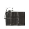 Leatherology Black Onyx Leather Makeup Brush Roll  Large Full Grain Leather Organizer  8 Brush Slots with Wrap Closure  Travel-Friendly Cosmetic Tool Holder for Beauty Lovers & Makeup Artists view 3