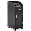 BarberPub Beauty Salon Trolley Storage Cart Hair Dryer Holder Stylist Equipment with Lockable Rolling Wheels, Drawer (Black) view 1