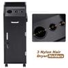 BarberPub Beauty Salon Trolley Storage Cart Hair Dryer Holder Stylist Equipment with Lockable Rolling Wheels, Drawer (Black) view 3