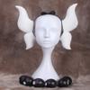 Anime Cosplay Wig Long Purple White Mixed Gradient Hair Synthetic Wigs+6 Balls+Horn+Tail view 2