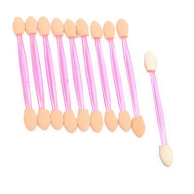 AMIZOB Pro Disposable Dual-side Eye Shadow Brush Sponge Makeup Applicator Tool (100pcs, pink)