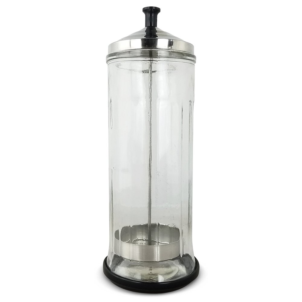Common Wealth Glass Jar for Cleaning Barber Salon Styling Tools Shears Scissors Combs