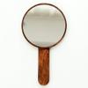 Makeup Mirror Retro Wood HD Portable Beauty Salon Handheld Mirror Professional Hand Mirror Hairdressers Paddle Mirror Tool view 1