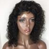 130% Density Curly Lace Front Human Hair Wigs With Baby Hair Pre Plucked Short Human Hair Bob Wigs for Black Women Natural Color (10 inch, lace front wig) view 2
