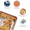 FAMILIFE Manicure Set, Nail Professional Kit Manicure Kits Nail Clipper Sets, 13PCS Stainless Steel Pedicure Sets Mens Grooming Tool, with Brown Leather Travel Case for Men view 3