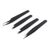 Professional Tweezer Pack- 4 Tweezers Set- Ingrown Hair Remover Treatment. Premium Eyebrow Shaper. (Black Coated) Color Tweezers With Pouch. By G.S ONLINE STORE view 1