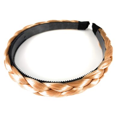 Dk Blonde Strawberry Reddish braid faux hair headband braided plaits 3/4 wide headband