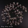 Denifery Rose Gold Extra Long Pearl and Crystal Beads Bridal Hair Vine Wedding Head Piece Hair Accessories (Rose Gold) view 3