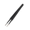 AKOAK 4 Pcs ESD Tweezers Set Anti-Static Tweezers Stainless Steel Tweezers for Eyelash Extension,Electronics, Jewelry-making - Straight and Curved Tip Tweezers - Black view 2