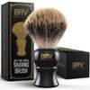 BRV MEN Pure Badger Shaving Brush LARGE (24mm knots) - Heavy Resin Handle - Use with Double-Edge Safety Razor, Straight Razor and Shaving Bowl - Black view 1