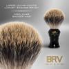 BRV MEN Pure Badger Shaving Brush LARGE (24mm knots) - Heavy Resin Handle - Use with Double-Edge Safety Razor, Straight Razor and Shaving Bowl - Black view 3