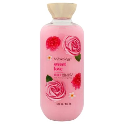 2 in 1 Body Wash and Bubble Bath - Sweet Love by Bodycology for Women - 16 oz Body Wash