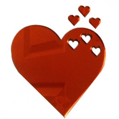 Super Cool Creations Red Hearts Out of Heart Mirror, 8 x 7 inches