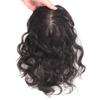 100% Real Human Hair Topper, Susanki 2.8"x 3.9" Silk Base Clip in Wavy Curly Wiglet Hairpieces for Women (7.9" Dark Brown) view 2