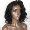 Bob Human Hair Lace Front Wigs Short Wavy Lace Frontal Wigs with Baby Hair 130 Density Glueless Human Hair Wig (10", natural color) view 2