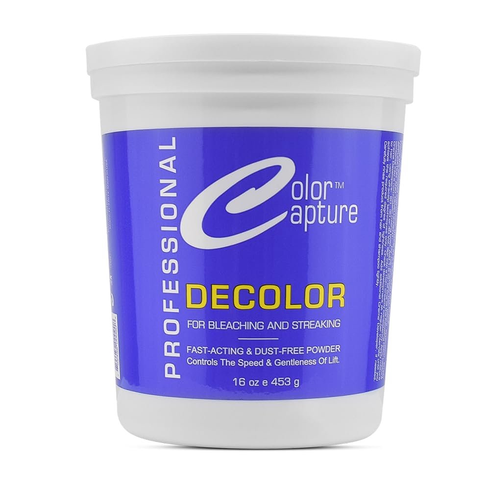 COLOR CAPTURE Hair Bleach Powder for Bleaching and Streaking, Professional Salon-Grade, Gentle Formula, Blue Tint, 16 oz