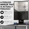 ToiletTree Products Fogless Shower Mirror - Anti-Fog Mirror - Adjustable Shaving Mirror with a Squeegee - Rust-Proof, Impact-Resistance Bathroom Shower Mirror - Tall view 2