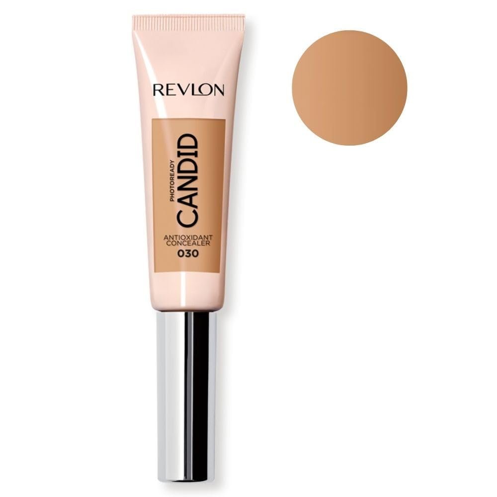 Concealer Stick by Revlon, PhotoReady Candid Face Makeup with Anti-Pollution & Antioxidant Ingredients, Longwear Medium-Full Coverage Infused with Caffine, Natural Finish,Oil Free, 030 Light Medium, 0.34 Fl Oz