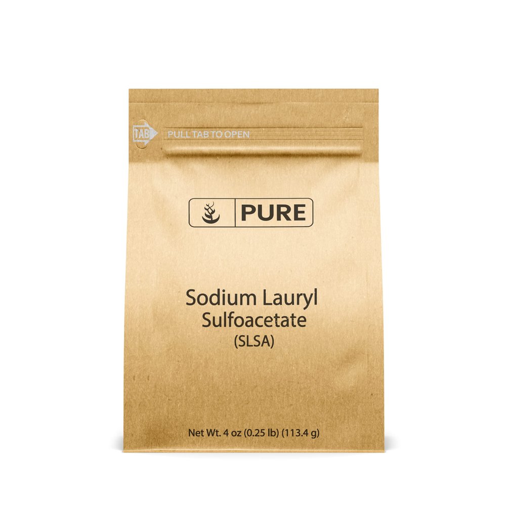 Pure Original Ingredients Sodium Lauryl Sulfoacetate (SLSA) (4 oz) Long Lasting Foam & Bubbles, Gentle on Skin