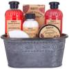 BRUBAKER Cosmetics 7 Pcs Bath Gift Set 'Garden Flowers' in Vintage Metal Tub - Red Poppies Scent - Home Spa Set view 2