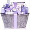 BRUBAKER Cosmetics Relaxing at Home Spa Gift Basket - Fresh Lavender - 9 Pcs Bath & Body Gift Set Including Vintage Planter view 1