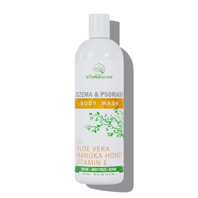 Wild Naturals Moisturizing Eczema Body Wash  Gentle Psoriasis Body Wash for Itchy, Dry Skin Relief  Eczema Soap for Redness and Flareups  Hydrating Cleanser for Women and Men