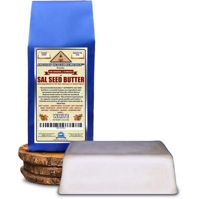 Ancient Health Remedies Cosmetic Grade, PURE SAL SEED BUTTER 1 LB (16 oz) BLOCK, Bulk, Odor Free Alternative to Raw Butters. Ideal Healing Base for DIY Balms, Creams, Hair and Hand Creams (INDIA).