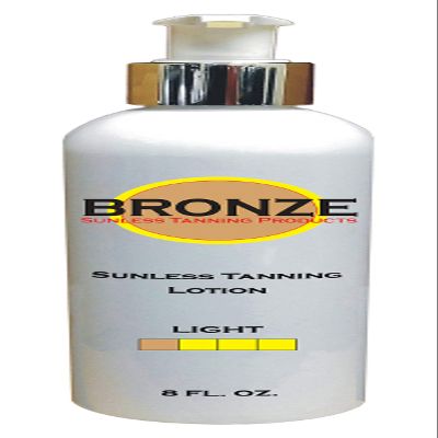 BRONZE - Sunless Self Tanning Lotion - LIGHT - 8 oz + INCLUDES: Applicator Mitt, Application Gloves and Best Fake Tanner Lotion Mousse Spray Sample  Gorgeous, Natural Looking Tan Lasts 7 Days