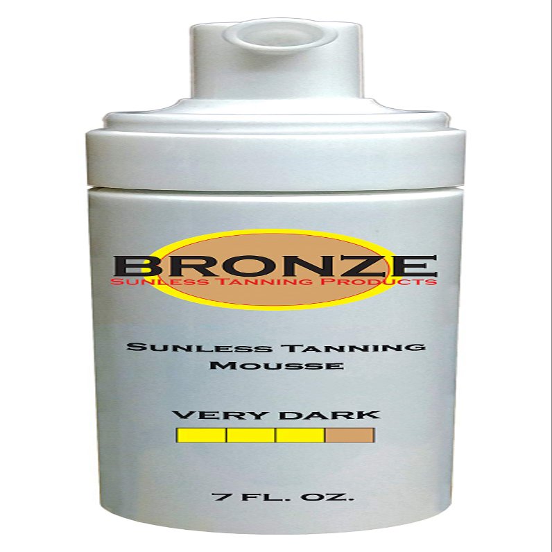 BRONZE - Sunless Self Tanning Foam Mousse - VERY DARK - 7 oz + INCLUDES: Applicator Mitt, Application Gloves and Best Fake Tanner Lotion Spray Sample  Gorgeous, Natural Looking Tan Lasts 7 Days