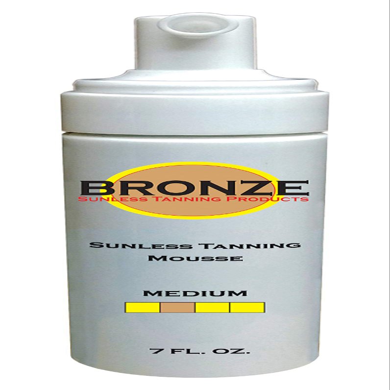 BRONZE - Sunless Self Tanning Foam Mousse - MEDIUM - 7 oz + INCLUDES: Applicator Mitt, Application Gloves and Best Fake Tanner Lotion Spray Sample  Gorgeous, Natural Looking Tan Lasts 7 Days