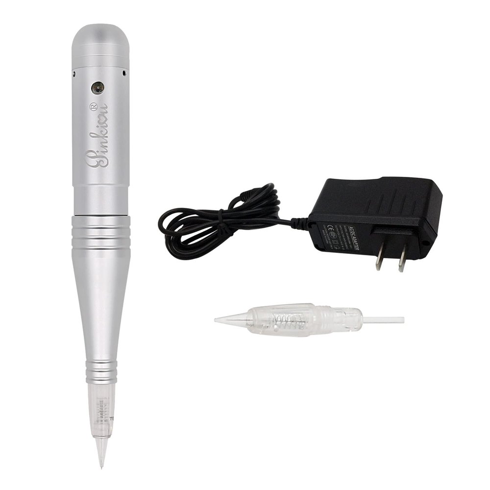 Pinkiou Permanent Makeup Machine MicroPigmentation Pen Hair Stroked Eyebrow Professional Microblading Pen Machine For EyeBrow Eyeline Lip Brow LaminationSilver