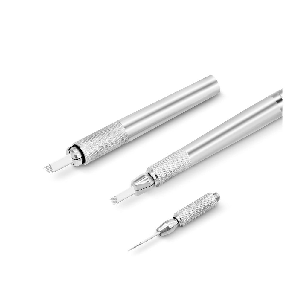 Pinkiou Microblading Pen Tattoo Machine for Permanent Makeup Eyebrow Beauty (silver)