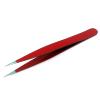 DDP Tweezers #1 for Ingrown Hair - Stainless Steel Precision Sharp Tweezers for Splinters, Ticks and Glass Removal - Best for Eyebrow Hair, Facial Hair Removal - Steel Pointy (Red) view 1