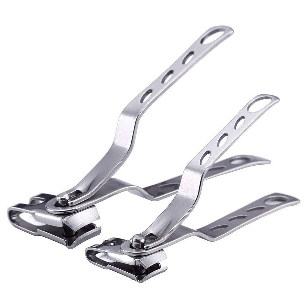 2 Pcs Stainless Steel Nail Clippers, 360 Degree Rotating Head Fingernail & Toenail Cutter Trimmer Tools for Personal Hand/Foot Care, Manicure and Pedicure