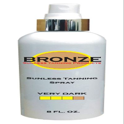 BRONZE - Sunless Self Tanning Spray (Pump) - VERY DARK - 8 oz + INCLUDES: Applicator Mitt, Application Gloves and Best Fake Tanner Lotion Mousse Sample  Gorgeous, Natural Looking Tan Lasts 7 Days