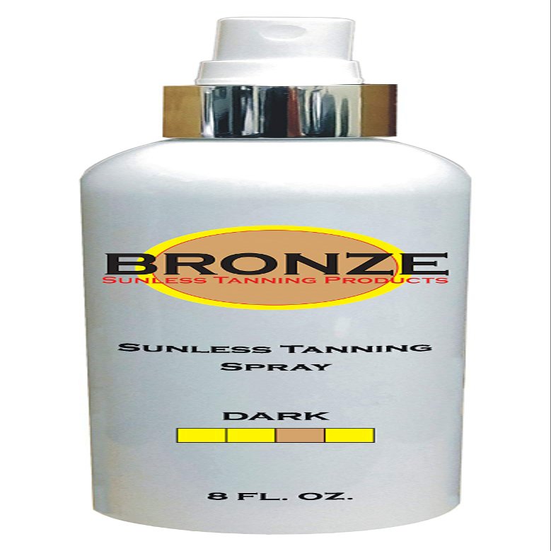 BRONZE - Sunless Self Tanning Spray (Pump) - DARK - 8 oz + INCLUDES: Applicator Mitt, Application Gloves and Best Fake Tanner Lotion Mousse Sample  Gorgeous, Natural Looking Tan Lasts 7 Days