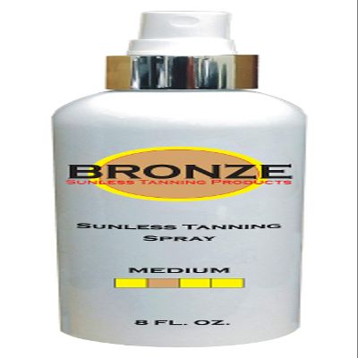BRONZE - Sunless Self Tanning Spray (Pump) - MEDIUM - 8 oz + INCLUDES: Applicator Mitt, Application Gloves and Best Fake Tanner Lotion Mousse Sample  Gorgeous, Natural Looking Tan Lasts 7 Days
