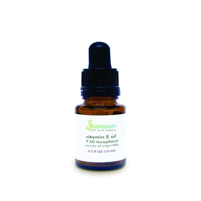 Soapeauty TOCOPHEROL T-50 VITAMIN E OIL anti-aging pure natural with GLASS DROPPER 0.5 oz