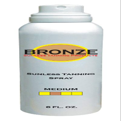 BRONZE - Sunless Self Tanning Spray (Auto) - MEDIUM - 6 oz + INCLUDES: Applicator Mitt, Application Gloves and Best Fake Tanner Lotion Mousse Sample  Gorgeous, Natural Looking Tan Lasts 7 Days