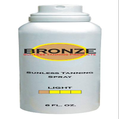 BRONZE - Sunless Self Tanning Spray (Auto) - LIGHT - 6 oz + INCLUDES: Applicator Mitt, Application Gloves and Best Fake Tanner Lotion Mousse Sample  Gorgeous, Natural Looking Tan Lasts 7 Days