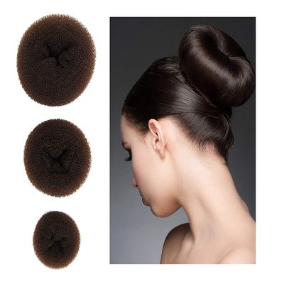 AnHua Set of 3 Donut Hair Bun Makers Hair Buns Accessories (1 Small, 1 Medium, 1 Large) (Colors: Brown)