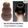 AnHua Set of 3 Donut Hair Bun Makers Hair Buns Accessories (1 Small, 1 Medium, 1 Large) (Colors: Brown) view 2
