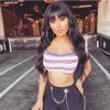 130 Density Natural Color Glueless Lace Front wigs human hair with baby Hair Virgin Brazilian Natural Wave human hair wigs with Bangs for black Women (12", lace front wig) view 2