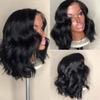130 density Natural Color Short Wavy Lace Wigs Glueless Lace Front Wigs with Baby Hair Virgin Brazilian Bob Full Lace Human Hair Wigs For Black Women (10", lace front wig) view 2
