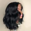 130 density Natural Color Short Wavy Lace Wigs Glueless Lace Front Wigs with Baby Hair Virgin Brazilian Bob Full Lace Human Hair Wigs For Black Women (10", full lace wig) view 4
