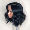 130 density Natural Color Short Wavy Lace Wigs Glueless Lace Front Wigs with Baby Hair Virgin Brazilian Bob Full Lace Human Hair Wigs For Black Women (12", lace front wig) view 3