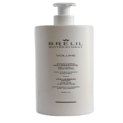 Brelil Bio Treatment Volume Hair Mask with Bach Flowers and Organic Bamboo Extract for Fine or Weakeaned Hair (33.81 fl.oz.)