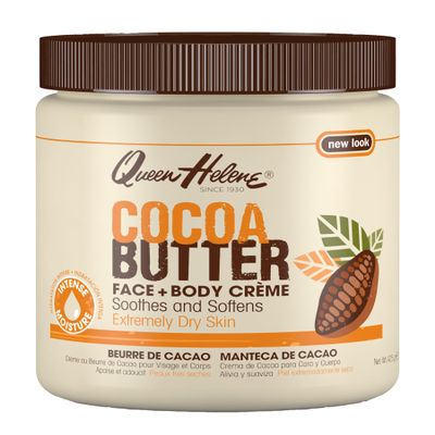 Queen Helene Cocoa Butter Face & Body Cream Extra Rich Moisturizing Formula for Dry Skin | Softens, Smooths & Restores Radiance | 4.8 oz Jar (3 Pk)