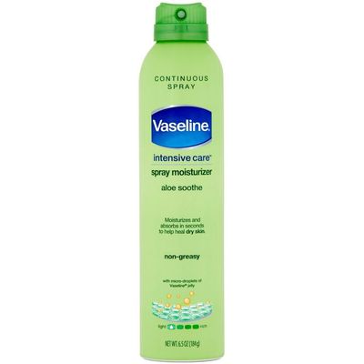 Vaseline Spray & Go Moisturizer, Aloe Fresh, 6.5 oz (Pack of 3)